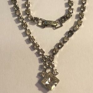 Vintage 1950s Prom Rhinestone Choker Necklace LOVE
